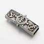 304 Stainless Steel Slide Charms, Rectangle with Anchor & Helm