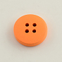 4-Hole Dyed Wooden Buttons, Large Buttons, Flat Round, Mixed Color
