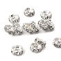 Messing Kristall Strass Abstandsperlen, cadmiumfrei und bleifrei, Klasse A, Wellenschliff, Rondell