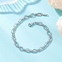 304 браслеты из овальных звеньев из нержавеющей стали для женщин, с карабин-лобстерами 