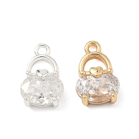 Овальная сумочка из латуни, инкрустированная кубическим цирконием, с подвесками в виде сердечек., прозрачные