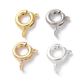 Rack Plating Brass Spring Ring Clasps, Long-Lasting Plated, Lead Free & Cadmium Free