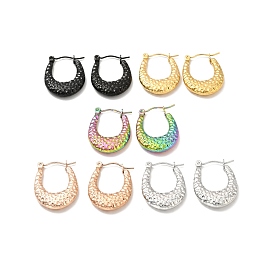 304 Stainless Steel Chunky Oval Hoop Earrings for Women