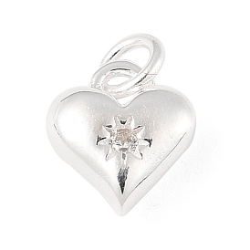 925 подвески в форме сердца из стерлингового серебра с микропаве из прозрачных кубических цирконий, с перемычками и 925 штампом