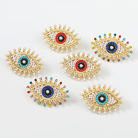 Boho Ethnic Alloy Pearl Eye Earrings for Women Retro Fashion Jewelry
