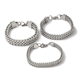 201 Stainless Steel Wheat Chain Bracelets for Women Men