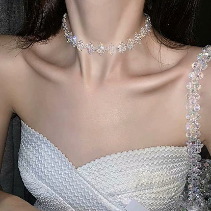 Crystal Collarbone Chain Design Necklace - Minimalist, Trendy, Elegant Neck Chain.