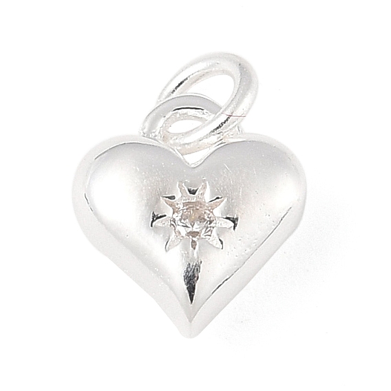 925 подвески в форме сердца из стерлингового серебра с микропаве из прозрачных кубических цирконий, с перемычками и 925 штампом