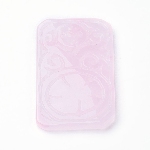 Natural Jade Pendants, Dyed, Rectangle