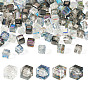 100Pcs 5 Colors Electroplated Glass Beads, Cube, Faceted, Mixed Styles