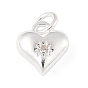 925 подвески в форме сердца из стерлингового серебра с микропаве из прозрачных кубических цирконий, с перемычками и 925 штампом