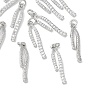Pendentifs en laiton Shegrace avec zircon cubique transparent, charmes de ruban, sans cadmium et sans plomb et sans nickel