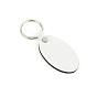 Sublimation Double-Sided Blank MDF Keychains, with Oval Shape Wooden Hard Board Pendants and Iron Split Key Rings