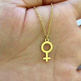 Гендерный символ 201 ожерелья из нержавеющей стали с подвесками из сплава для женщин
