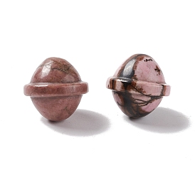 Perles naturelles de rhodonite, sans trou, forme de saturne