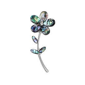 Abalone Shell Flower of Life Brooch, Anti-slip Scarf Buckle Clothing Accessories