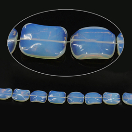 Opalite Beads Strands, Rectangle, 30x22x7mm, Hole: 1mm