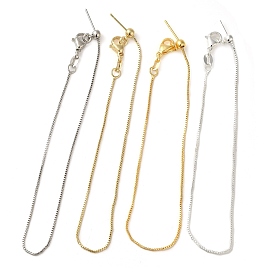 Rack Plating Brass Box Chain Bracelet Making, with Lobster Claw Clasps, Long-Lasting Plated, Cadmium Free & Lead Free