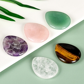 Natural Gemstone Massage Stone, Thumb Worry Stone, Pocket Palm Stones, for Relaxing, Pain Relief, Teardrop