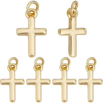 20 шт. Латунные подвески, долговечный, крестик, с целью перехода в кольце