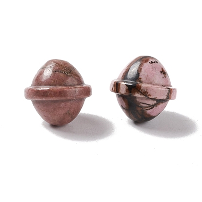 Perles naturelles de rhodonite, sans trou, forme de saturne