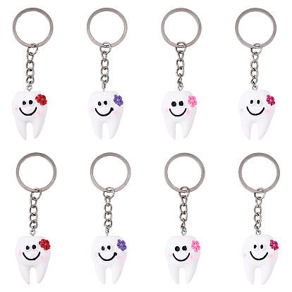 10шт. брелок из смолы, с железными кольцами