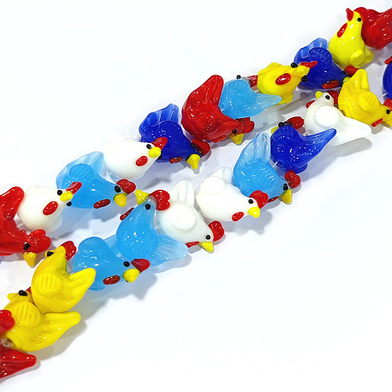 Handmade Lampwork Beads, Bumpy, Rooster