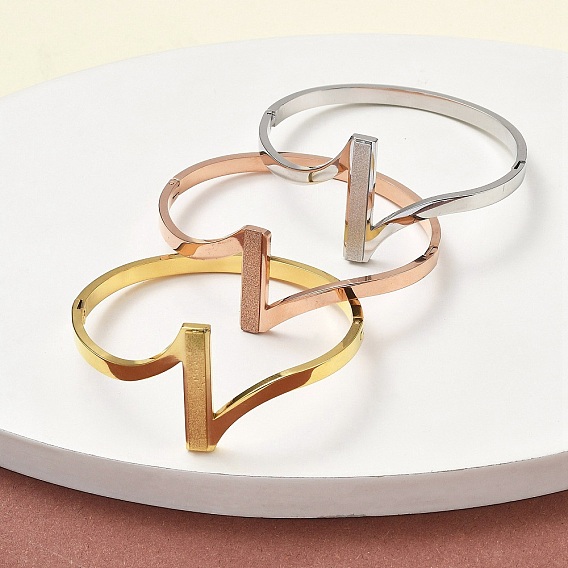 304 женские шарнирные браслеты из нержавеющей стали, матовые