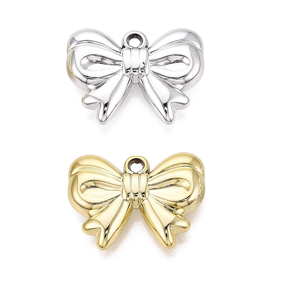 UV Plating Acrylic Pendants, Bowknot Charms