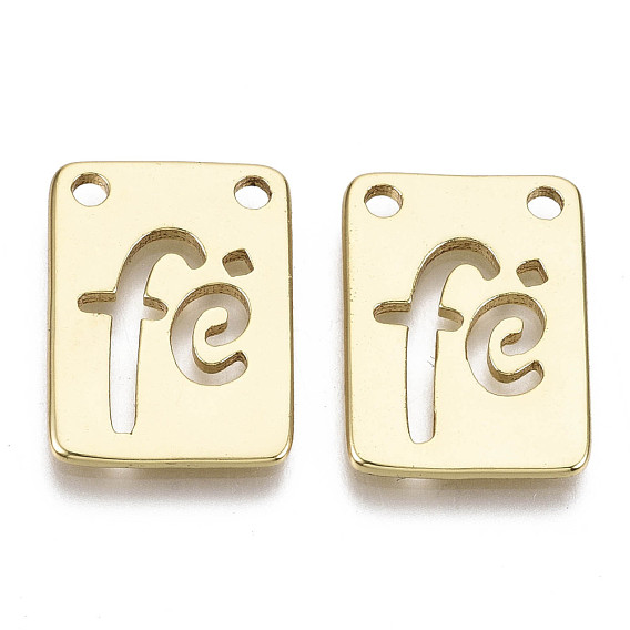 Brass Pendants, Nickel Free, Rectangle with Word