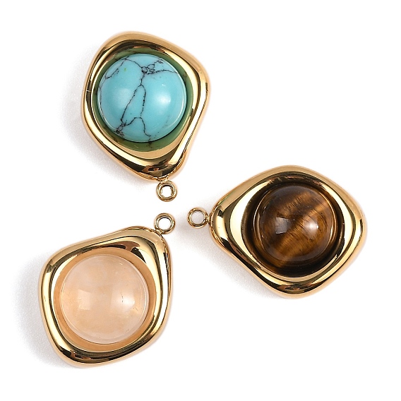 Драгоценный камень подвески, 304 подвески-слезинки из нержавеющей стали, реальный 14 k позолоченный