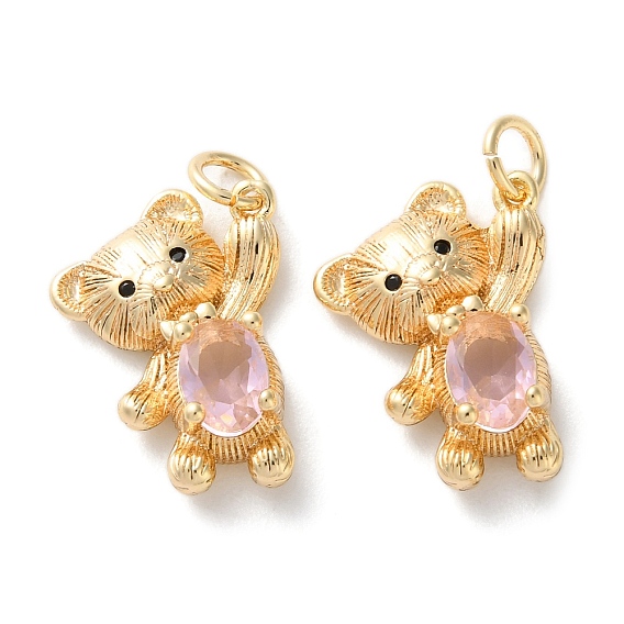 Латунные микро проложить кубического циркония подвески, без кадмия, без никеля и без свинца, со стеклом, нести прелести, с целью перехода в кольце