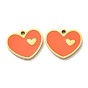 304 Stainless Steel Enamel Charms, Heart Charm