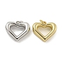 Brass Pendants, with Jump Rings, Cadmium Free & Lead Free, Long-Lasting Plated, Heart