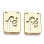 Brass Pendants, Nickel Free, Rectangle with Word