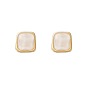 Minimalist Fashion Commuter Earrings with Wave Square Metal Ear Studs