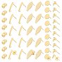 32Pcs 4 Styles Oval & Flat Round 304 Stainless Steel Stud Earring Findings, with Ear Nuts, Earring Backs