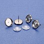 DIY Brass Ear Stud Cabochon Bezel Settings and Clear Glass Cabochons, Lead Free & Cadmium Free