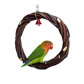 Braided Ring Wood Bird Stands, Bird Perch, Paw Grinding Fork, Chewing Stick Exercise Training Branches for Cockatiels, Small Birds