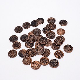 Plastic Game Coins, for Party Children Toys, Flat Round with Skull Pattern