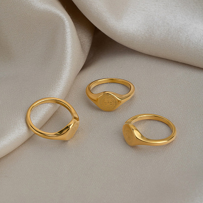 304 кольца для пальцев из нержавеющей стали для женщин, лунно-солнечный узор