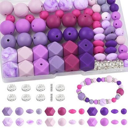 Наборы для изготовления ювелирных изделий своими руками, включая силиконовые акцентные бусины и железные бусины-разделители со стразами