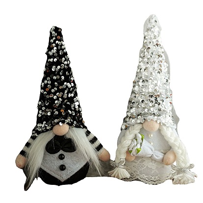 Figurines de poupées gnomes en tissu pour la saint-valentin, décorations d'exposition pour les mariés et les mariés, pour la décoration de mariage