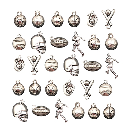 Tibetan Style Alloy Pendant Sets, Sport Goods, Mixed Shapes