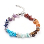 Chakra Chips Natural & Synthetic Gemstone Beaded Bracelets, Antique Silver & Platinum