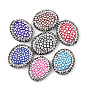 Handmade Polymer Clay Rhinestone Beads, with Imitation Leather, Imitation Snake Skin, Oval