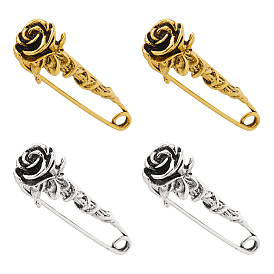 2пары 2цвета цинковый сплав булавки для килта, цветок розы