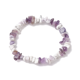 Pulseras elásticas de piedras preciosas naturales en forma de rombo para mujer