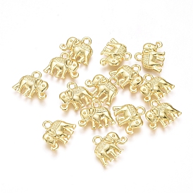 Electroplated Alloy Charms, Long-Lasting Plated, Elephant