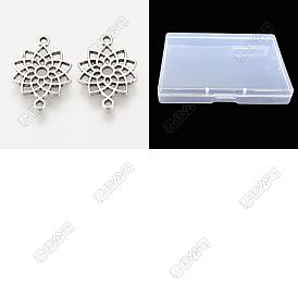 100 piezas de dijes de conector de aleación de estilo tibetano, enlaces de flores de chakra, sin plomo y cadmio